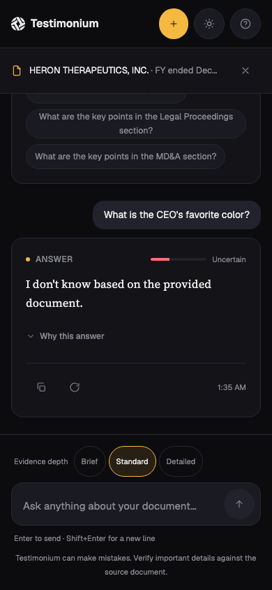 The same conversation view on a mobile viewport